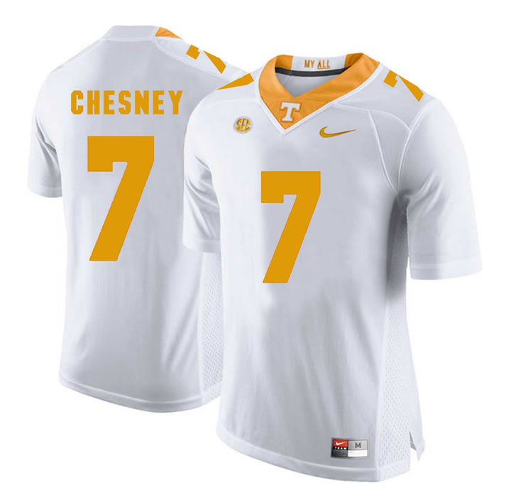 Tennessee Volunteers #7 Kenny Chesney White College Football Jersey